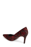 Calvin Klein 'gayle' Pointy Toe Pump In Barn Red Calf Hair