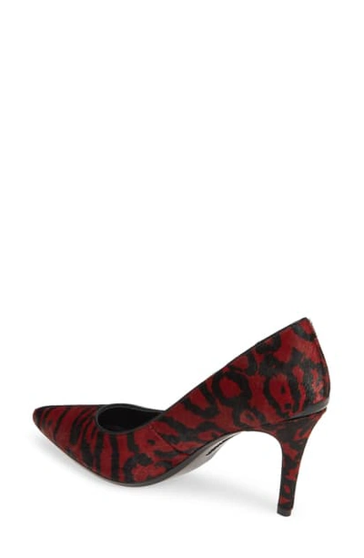 Calvin Klein 'gayle' Pointy Toe Pump In Barn Red Calf Hair