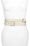 Alexander Mcqueen Double Long Calfskin Belt In New Bone