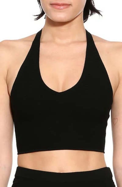 Adam Selman Sport Ribbed Crop Tank In Black