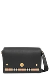Burberry Note Medium Canvas And Leather Shoulder Bag In Black