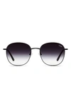 Quay Jezabell 57mm Round Sunglasses In Black,fade