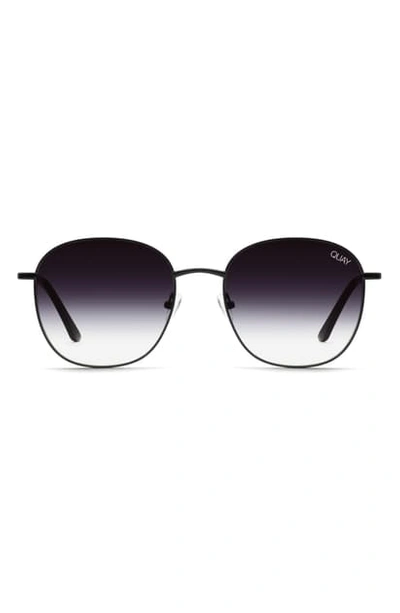 Quay Jezabell 57mm Round Sunglasses In Black,fade