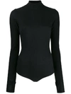 MM6 MAISON MARGIELA BLACK SYNTHETIC FIBERS BODYSUIT,S52NA0009S23476900