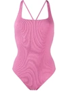 GANNI PINK POLYESTER ONE-PIECE SUIT,A1831506