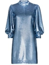 GANNI GANNI WOMEN'S BLUE POLYESTER DRESS,F3556681 36