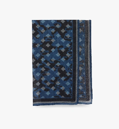 Mcm Camo Print Stole In Blue Grey