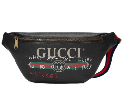 Pre-owned Gucci Coco Capitan Logo Belt Bag Vintage Logo Black