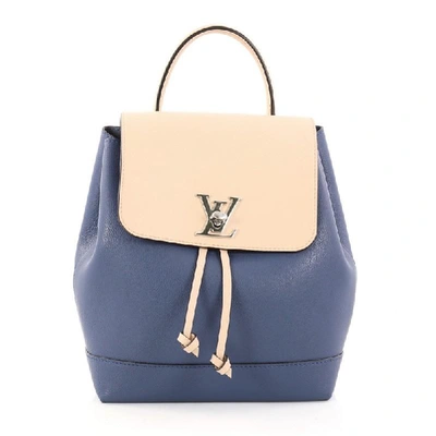 Pre-owned Louis Vuitton Backpack Lockme Blue/nude