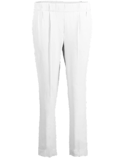 Brunello Cucinelli Silk Crepe Pull On Pant In White