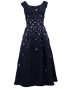 CAROLINA HERRERA V-Neck Embroidered Dress