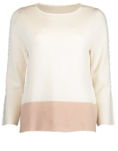 Allude Color Block Sweater In Ivory
