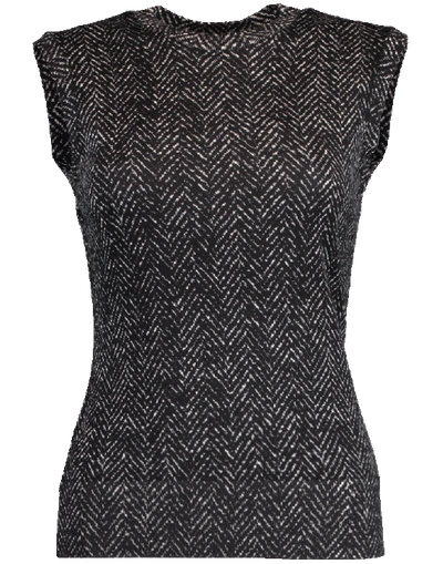 Dolce & Gabbana Sleeveless Sweater In Herringbone-print Wool