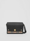 Burberry Mini Leather Shoulder Bag In Black