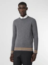 BURBERRY Icon Stripe Detail Merino Wool Sweater
