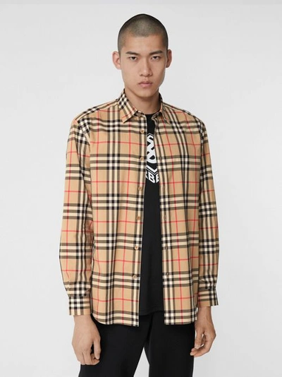 BURBERRY BURBERRY CHECK COTTON SHIRT,80208631