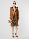 BURBERRY Topstitch Detail Lambskin Trench Coat