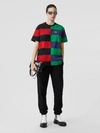 BURBERRY Contrast Stripe Cotton Oversized T-shirt