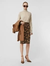 BURBERRY Monogram Intarsia Wool Pencil Skirt