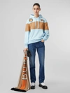 BURBERRY Logo Graphic Panelled Cotton Oversized Hoodie