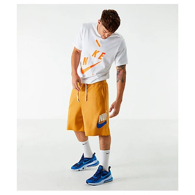 Nike Men's Sportswear Alumni Fleece Shorts In Yellow