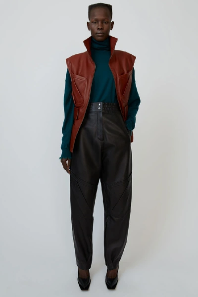 Acne Studios High-rise Leather Trousers Black