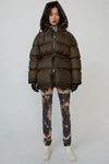 ACNE STUDIOS Hooded down jacket Forest green