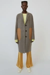 ACNE STUDIOS Tailored long coat Stone grey melange