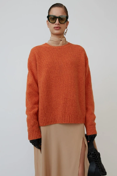 Acne Studios Samara Wool Carrot Orange In Crewneck Sweater