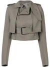 RICK OWENS SHORT BELTED TRENCH