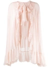 GIAMBATTISTA VALLI RUFFLED CAPE BLOUSE