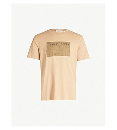 Helmut Lang Logo-print Cotton-jersey T-shirt In Bisque