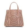 ALAÏA MINA MINI NEW VIENNE LIGHT BEIGE TOTE,AA15547B