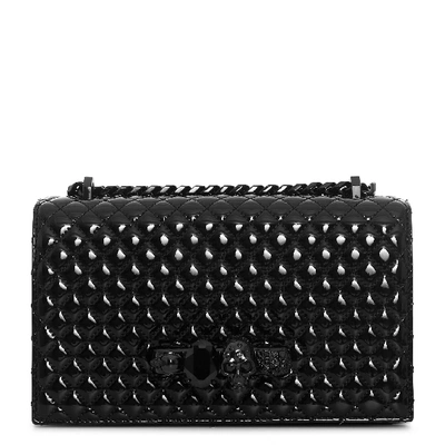 Alexander Mcqueen Jewelled Satchel Quilted Patent Bag In Black