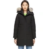 Canada Goose Hooded Mid-length Coat In 61 Black