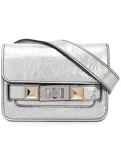 Proenza Schouler Ps11 Metallic Leather Belt Bag In Silver
