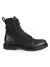 Aquatalia Irus Leather & Mesh Lace-up Boots In Black