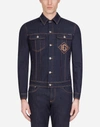 DOLCE & GABBANA STRETCH DENIM JACKET WITH PATCH