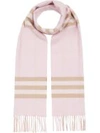 Burberry White Mega Check Cashmere Scarf In Alabaster