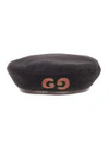 GUCCI WOOL BERET WITH GG PATCH,11033897