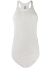 Rick Owens Off-white Silk Rib Classic Tank Top In Neutrals