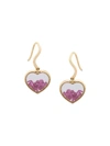 AURELIE BIDERMANN 'CHIVOR' RUBY HEART EARRING,CHIBO03GRU SS16