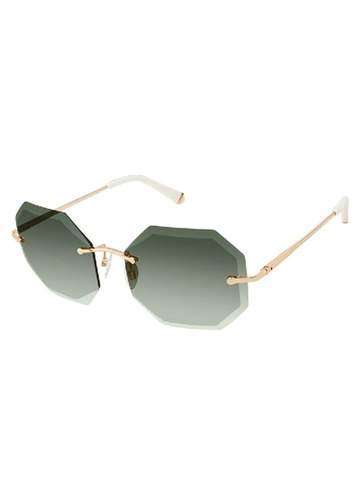 Tura Kate Young For  Luna Sunglasses In Green