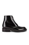 Saint Laurent Army Polished-leather Ankle Boots In Black