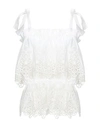 Dolce & Gabbana Tie-shoulder Broderie-anglais Cotton-blend Top In White