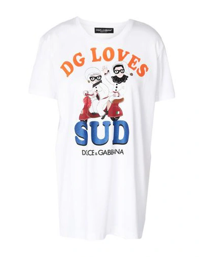 Dolce & Gabbana Elegant White Crew Neck Tee With Colorful Print