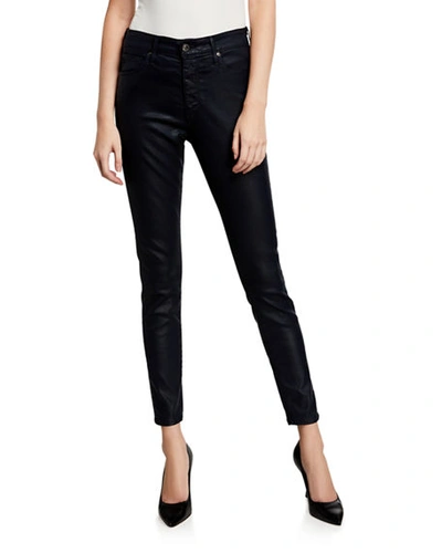 Ag Farrah Sateen High-rise Ankle Skinny Jeans In Deep Trenches