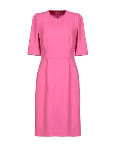 DOLCE & GABBANA DOLCE & GABBANA WOMAN MIDI DRESS FUCHSIA SIZE 4 VISCOSE, ACETATE, ELASTANE,34972049LJ 4