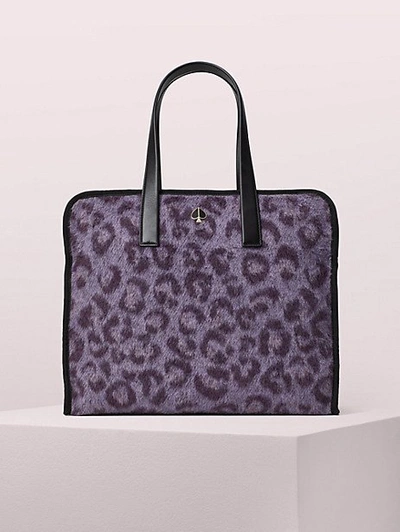 Kate Spade Morley Leopard Large Tote In Purple Multi