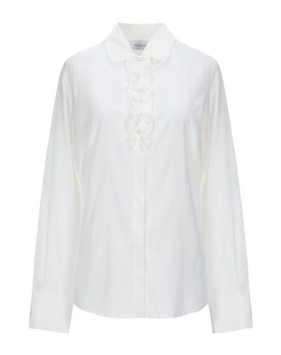 Aglini Solid Color Shirts & Blouses In Ivory